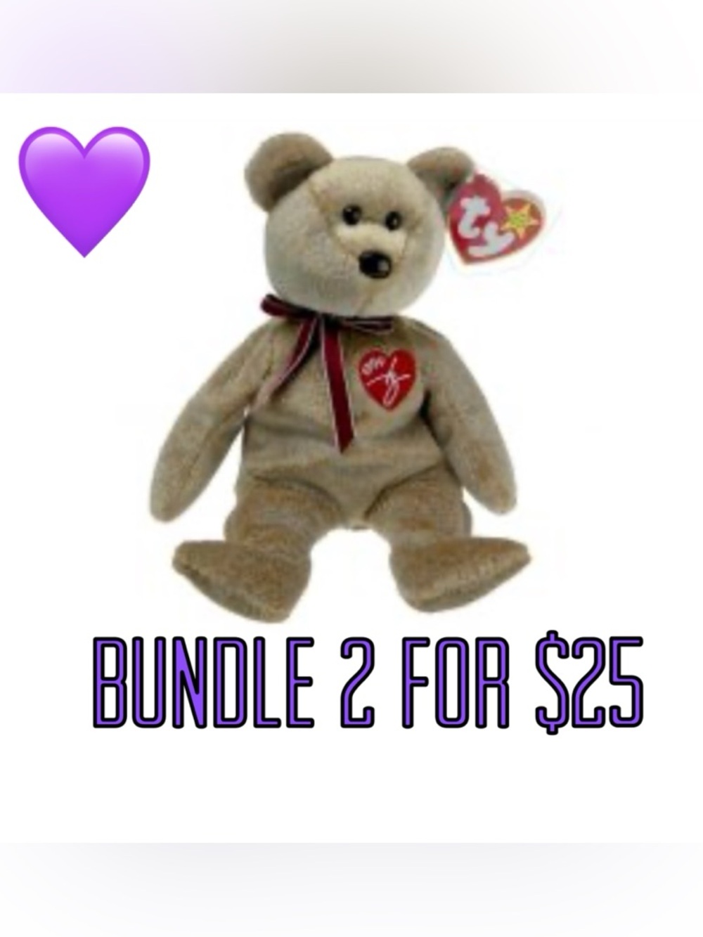 💜2 for $25💜 1999 TY Signature Bear Beanie Baby